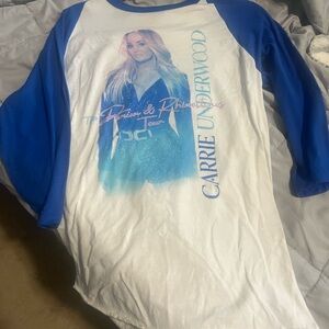 Carrie Underwood Denim & Rhinestones 2022 - Blue & White Women's Baseball Tee